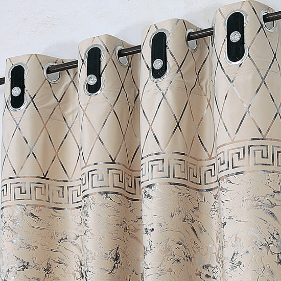 TURKISH FANCY VELVET CURTAINS - OFFWHITE (Pack OF 2 curtains)