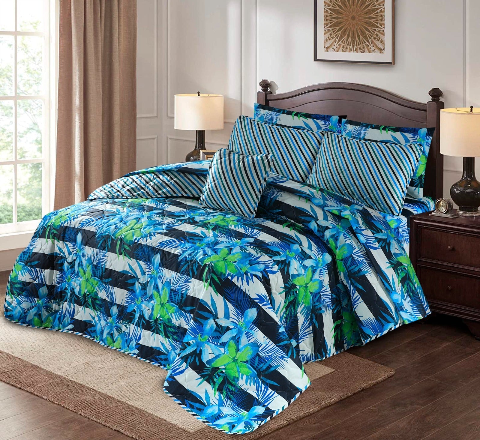 7 Pcs Comforter Set King Size Design KCC 31