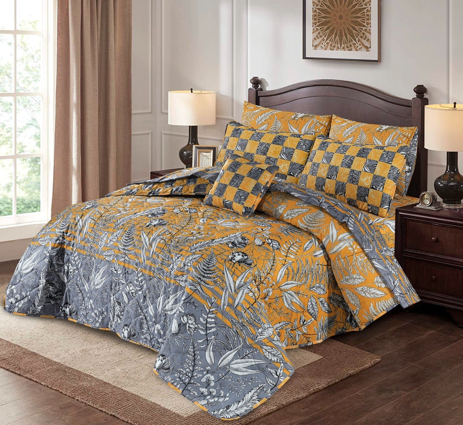 7 Pcs Comforter Set King Size Design KCC 32