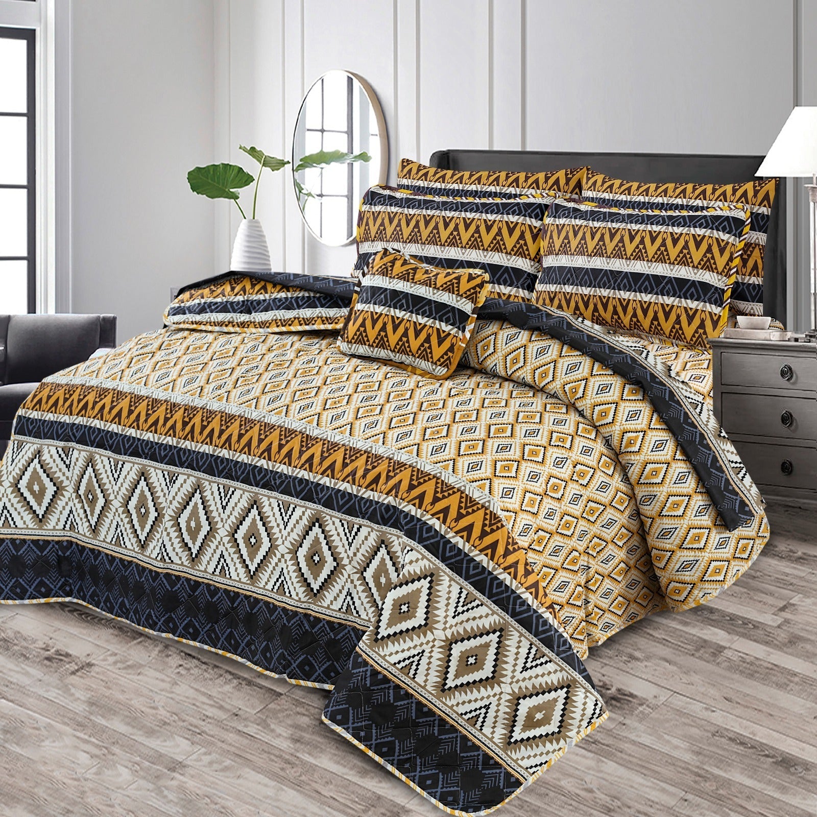 7 Pcs Comforter Set King Size Design KCC 33