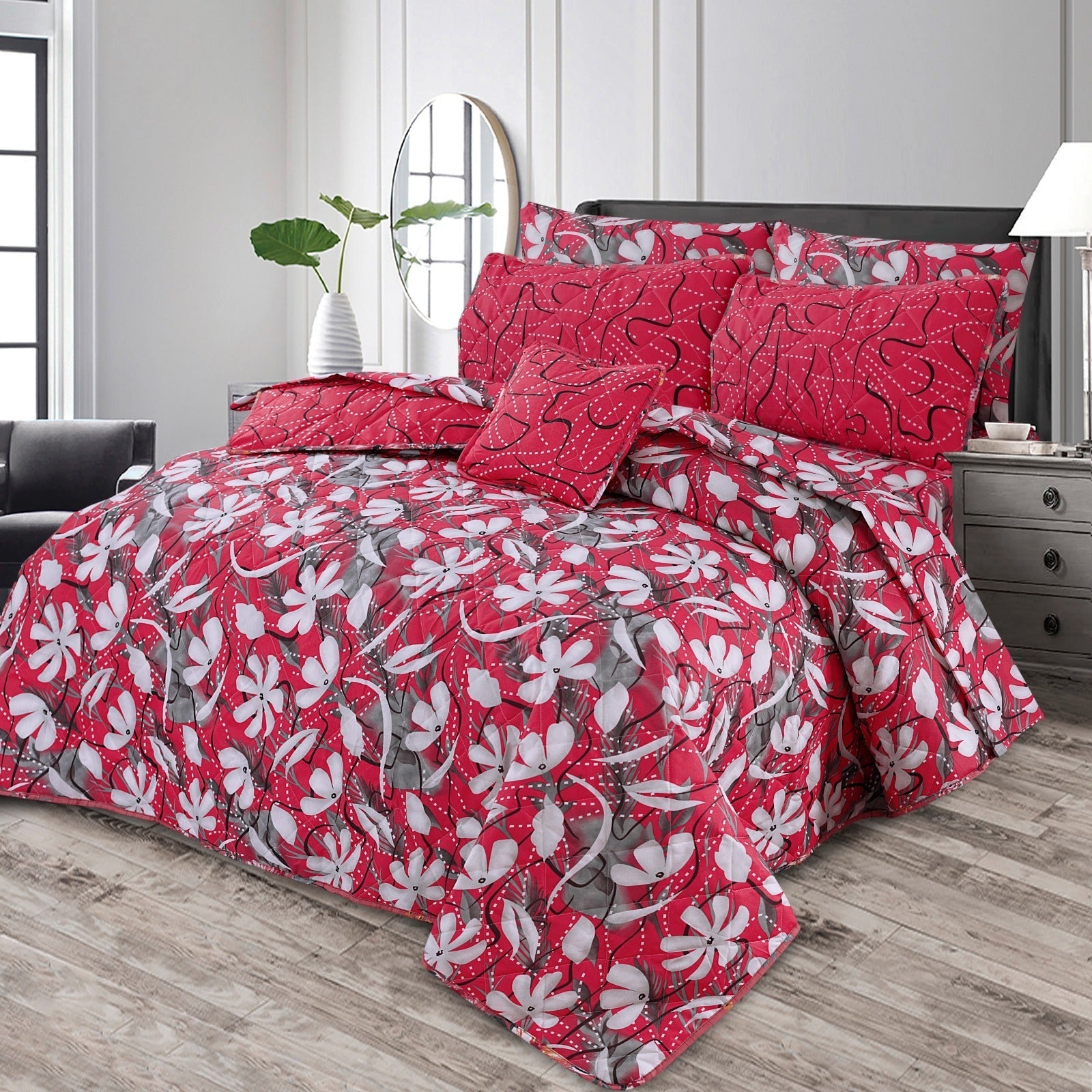 7 Pcs Comforter Set King Size Design KCC 34