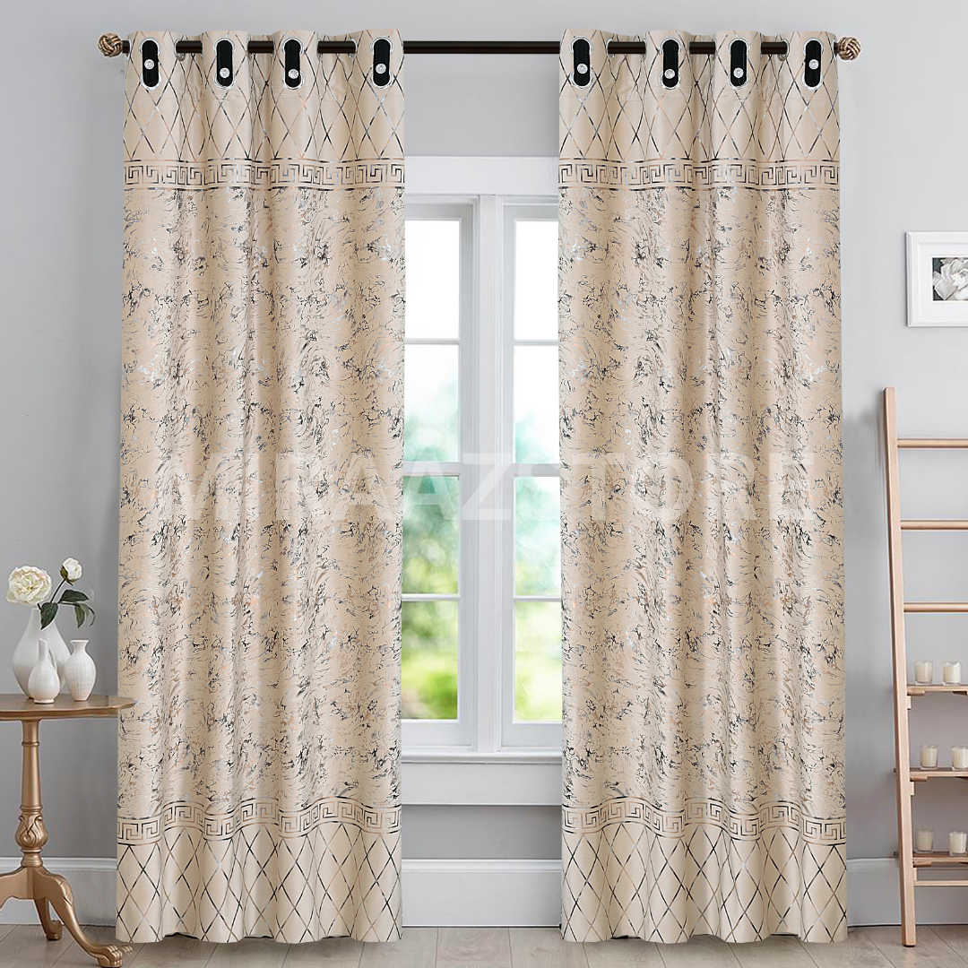 TURKISH FANCY VELVET CURTAINS - OFFWHITE (Pack OF 2 curtains)