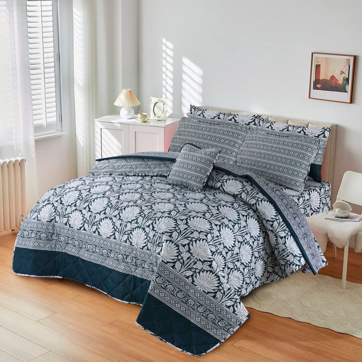 7 Pcs Comforter Set King Size Design KCC 110