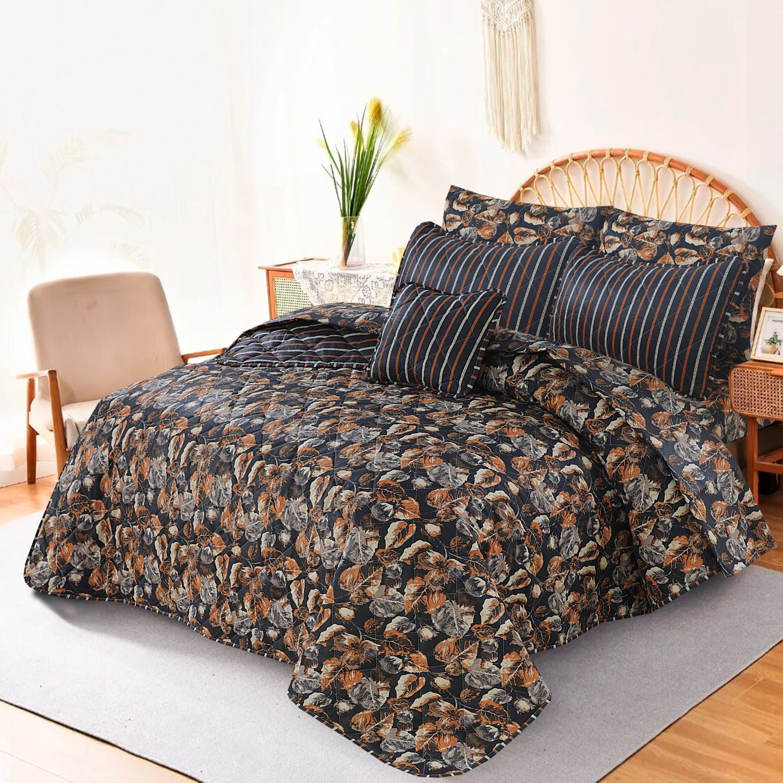 7 Pcs Comforter Set King Size Design KCC 111