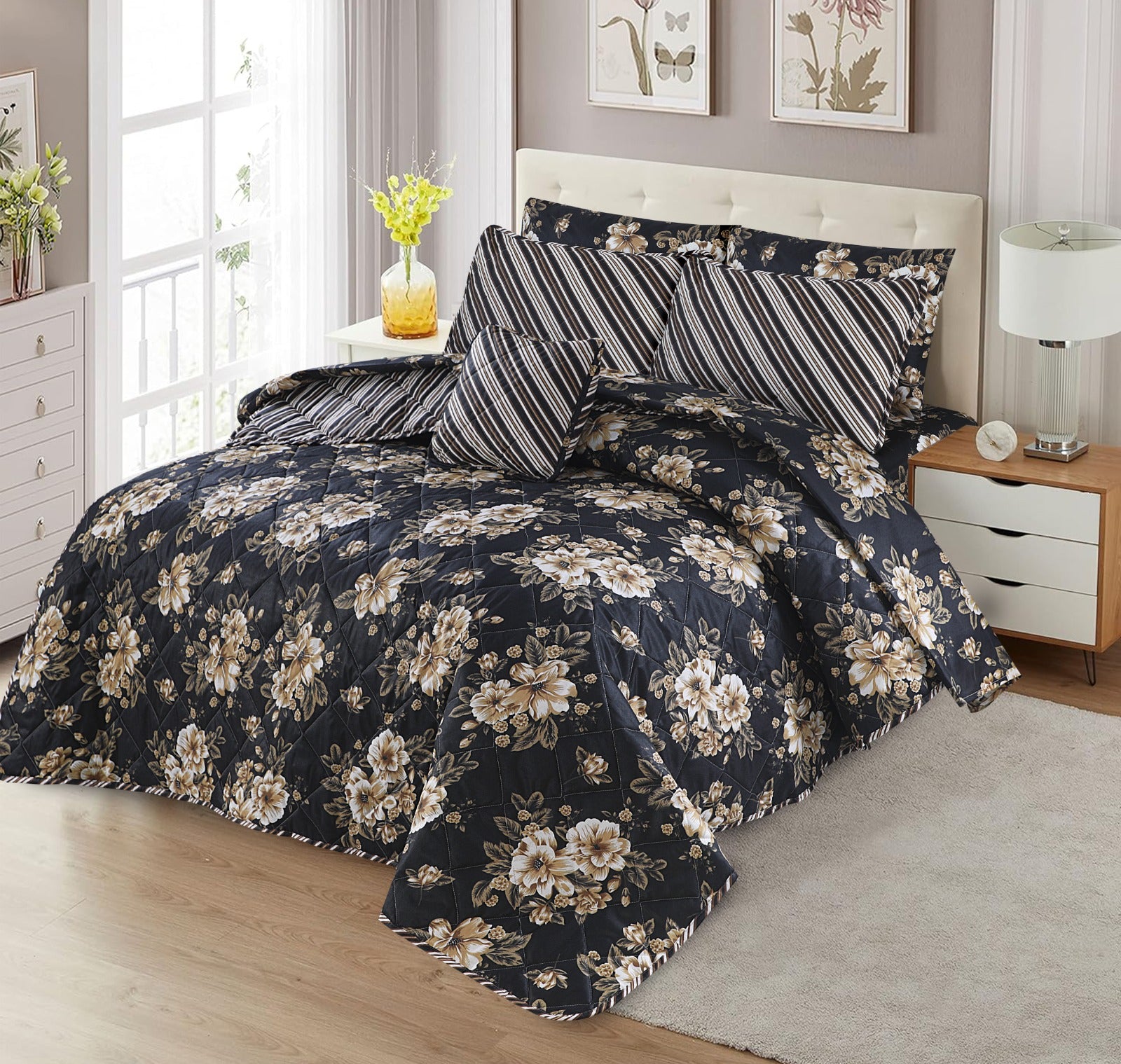 7 Pcs Comforter Set King Size Design KCC 132