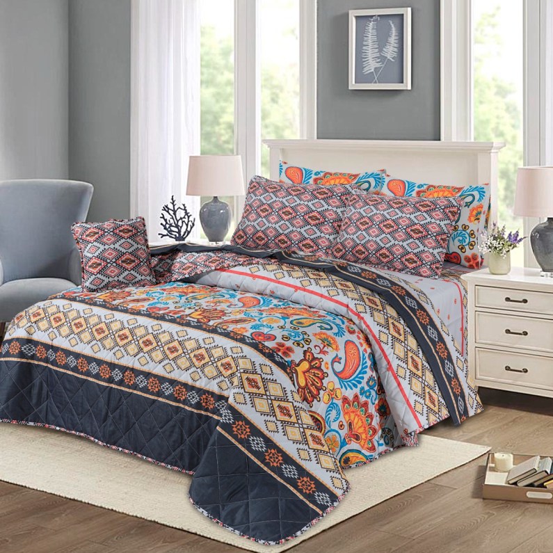 7 Pcs Comforter Set King Size Design KCC 131