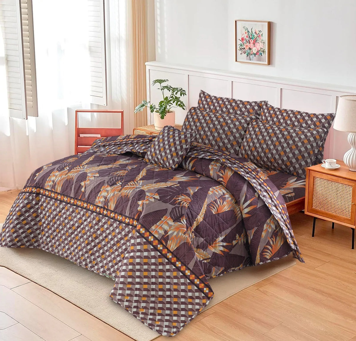 7 Pcs Comforter Set King Size Design KCC 099