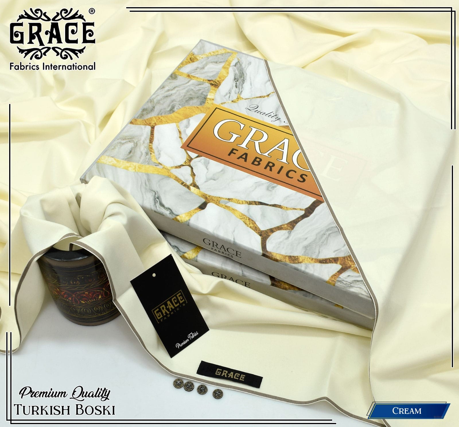 BOSKI By GRACE FABRICS- CREAM