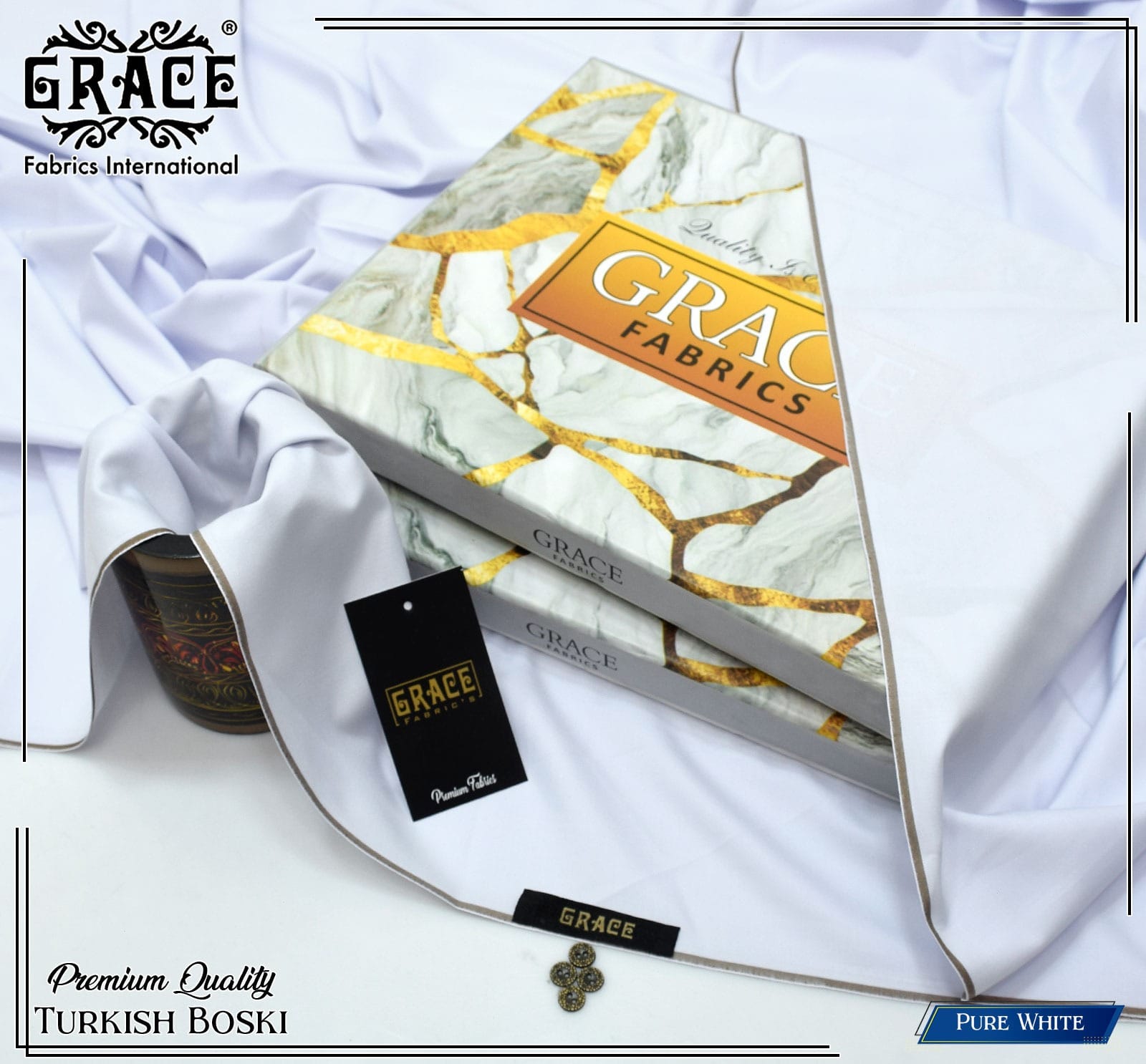 BOSKI By GRACE FABRICS- WHITE