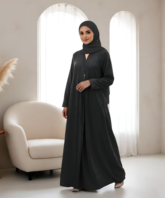 Black abaya (Center button)