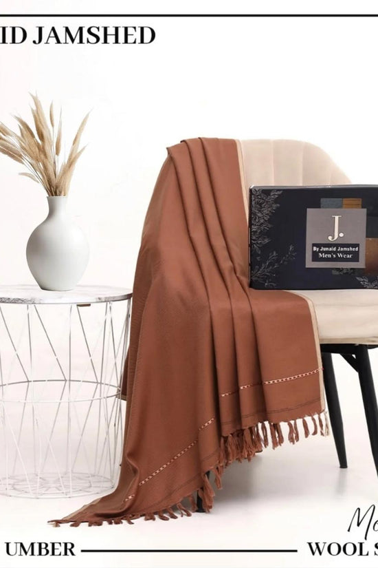 J. Premium Winter Shawl For Men - MS09- Burnt Amber