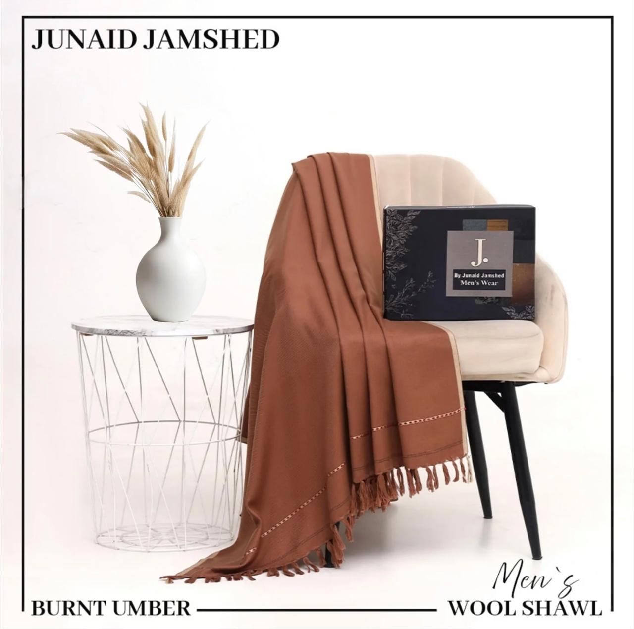 J. Premium Winter Shawl For Men - MS09- Burnt Amber