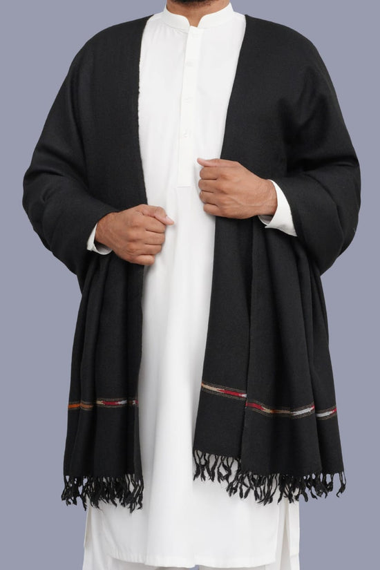 J. Premium Winter Shawl For Men - MS02-Black